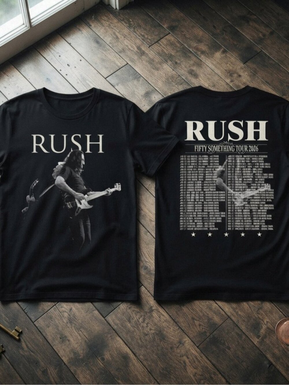 Rush Fifty Something Tour 2026 Concert Photo Black T-Shirt
